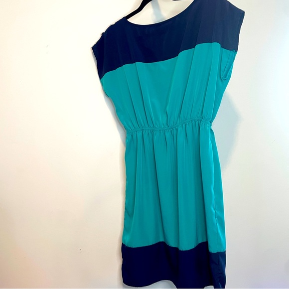Soprano Retro Teal Navy Button Detail Dress Size Medium - Picture 3 of 6
